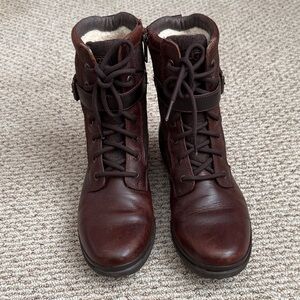 UGG Chocolate Leather Combat Boots